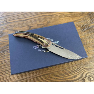 АВІАТОР ексклюзивний колекційний ніж ручної роботи студії KUSTOM KNIVES, сталь Damasteel, 61-62 HRC. Photo 2