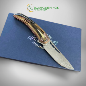 АВІАТОР ексклюзивний колекційний ніж ручної роботи студії KUSTOM KNIVES, Сталь - Дамаск Damasteel 61-62 HRC. Photo 2