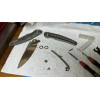 ШЕВРОН (Chevron) ексклюзивний складний ніж ручної роботи KUSTOM KNIVES - RWL-34™ 61-62 HRC