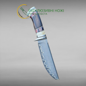 РАМЗЕС авторський ніж ручної роботи майстра Leo Knife, сталь к390 в ламінаті з нержавіючого дамаску, 63 HRC