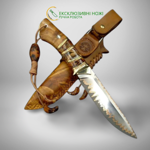 ЗОЛОТИЙ СКОРПІОН ніж ручної роботи, сталь - центр CPM® к110™  в ламінаті n690 через мідь, латунь і нікель 61 HRC