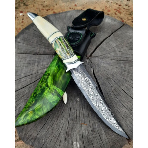 ЗУБ МАМОНТА  авторський ніж ручної роботи Павла Гончаренка, Damasteel, 59-60 HRC. Photo 3