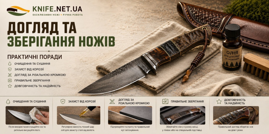 Поради щодо догляду та зберігання ножів