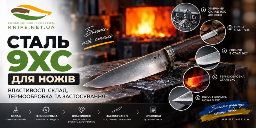 Сталь 9ХС для ножів — властивості, склад, термообробка та застосування