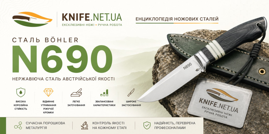 Сталь Böhler N690 — характеристики, властивості, переваги та застосування