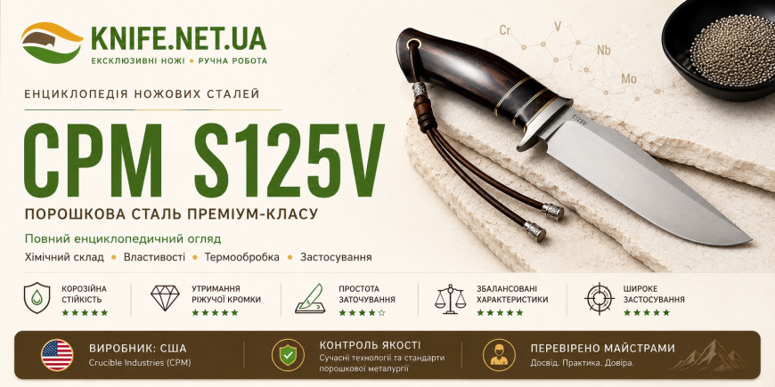 Сталь CPM S125V — повний огляд порошкової ножової сталі | База знань Knife.net.ua