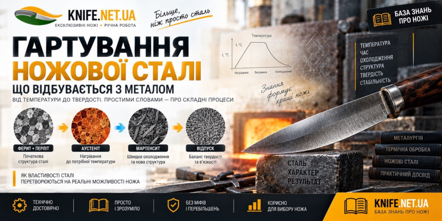 Гартування ножової сталі — що відбувається з металом