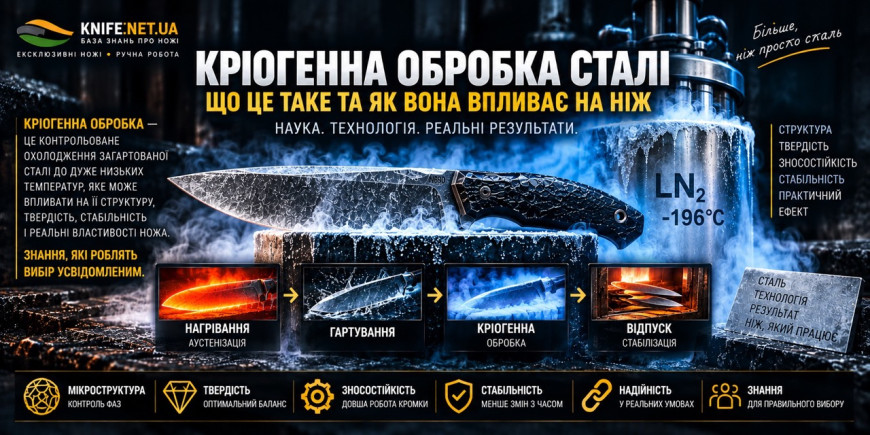 Кріогенна обробка сталі — що це таке та як вона впливає на ніж