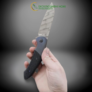 RAVEN авторський складаний ніж ручної роботи майстра GRYFON KNIVES, сталь S125V, 65 HRC. Photo 3