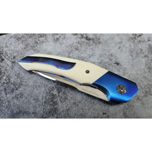 БІЛИЙ РАПТОР авторський складаний ніж ручної роботи Androshchuk Knives, сталь S125V, 65 HRC. Photo 2