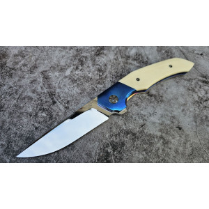 БІЛИЙ РАПТОР авторський складаний ніж ручної роботи Androshchuk Knives, сталь S125V, 65 HRC. Photo 3