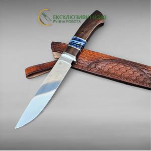 БЛАКИТНИЙ СТРУМОК авторський ніж ручної роботи Gryfon knives, сталь N690, 61 HRC, купити замовити в Україні