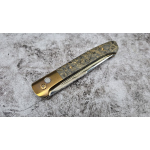 ЗОЛОТИЙ БАЛЬЗАМ авторський складаний ніж ручної роботи майстерні Androshchuk Knives, Сталь S125V, 64 HRC. Photo 3
