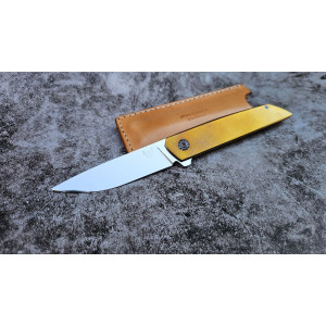 ЗОЛОТИЙ МАЛЮК ІІ складаний ніж ручної роботи Androshchuk Knives сталь - S90V, 63 HRC з титановим руків'ям VT6. Photo 2