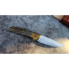 ЗОЛОТИЙ НАПІВАВТОМАТ авторський складаний ніж ручної роботи Androshchuk Knives зі сталі CPM S125V, 65 HRC