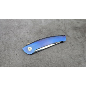 СИНІЙ ПТАХ авторський складаний ніж ручної роботи Androshchuk Knives, сталь S125V, 65 HRC. Photo 2