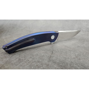 СИНІЙ ПТАХ авторський складаний ніж ручної роботи Androshchuk Knives, сталь S125V, 65 HRC. Photo 3