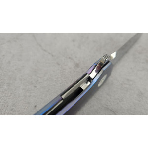 СИНІЙ ПТАХ авторський складаний ніж ручної роботи Androshchuk Knives, сталь S125V, 65 HRC. Photo 2