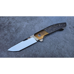 СПАРТАНЕЦЬ авторський складаний ніж ручної роботи майстерня Androshchuk Knives, сталь 125V, 65 HRC. Photo 3