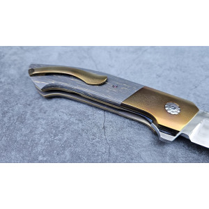 СПАРТАНЕЦЬ авторський складаний ніж ручної роботи майстерня Androshchuk Knives, сталь 125V, 65 HRC. Photo 3