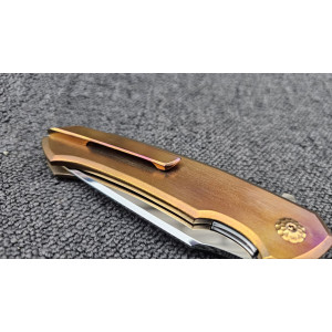 ТИТАНОВИЙ КРАСЕНЬ авторський складаний ніж ручної роботи майстерня Androshchuk Knives, сталь S125V, 65 HRC. Photo 3