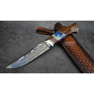 ФАНТОМ V авторський ніж ручної роботи Androshchuk Knives, сталь 121 REX в обкладках із нержавіючого дамаску, 65-67 HRC. Photo 2