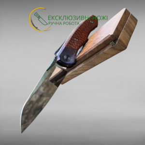 БАРС ексклюзивний складаний ніж ручної роботи майстра СЕРГІЯ ЖУРБИ, S125V, 65 HRC