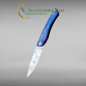ЗІРНИЦЯ ексклюзивний складаний ніж ручної роботи майстра СЕРГІЯ ЖУРБИ, сталь S125V, 65 HRC